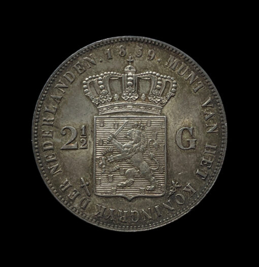 Netherlands Two and a Half Guilder 1859 - Image 3