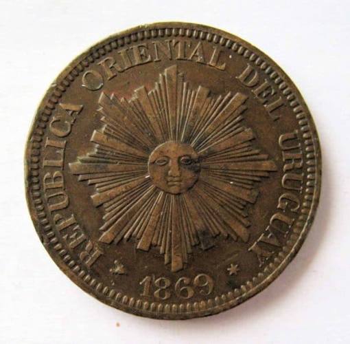 Uruguay 4 Centesimos 1869A
