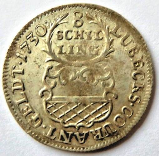 GERMAN STATES Lübeck 8 Schilling 1730 JJJ