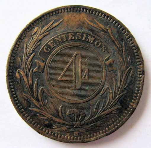 Uruguay 4 Centesimos 1869A
