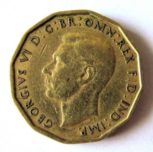 1946 Brass Threepence George VI Scarce Date