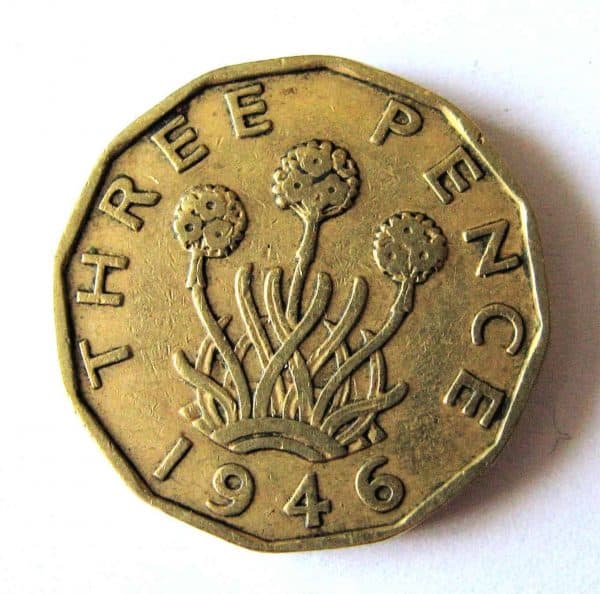 1946 Brass Threepence George VI Scarce Date