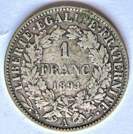 France Silver Franc 1894