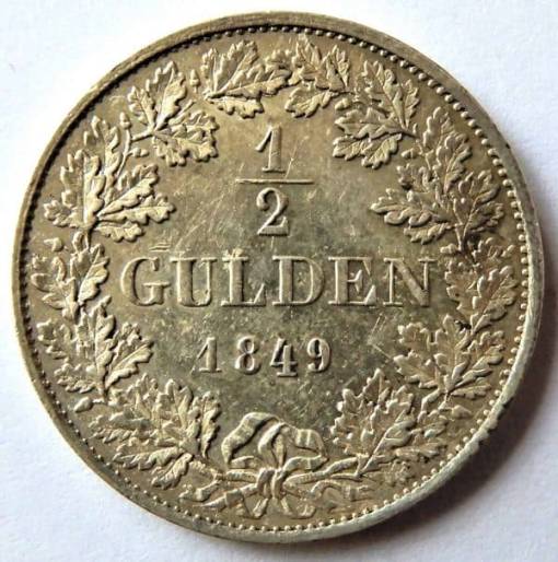 GERMAN STATES Frankfurt ½ Gulden 1849