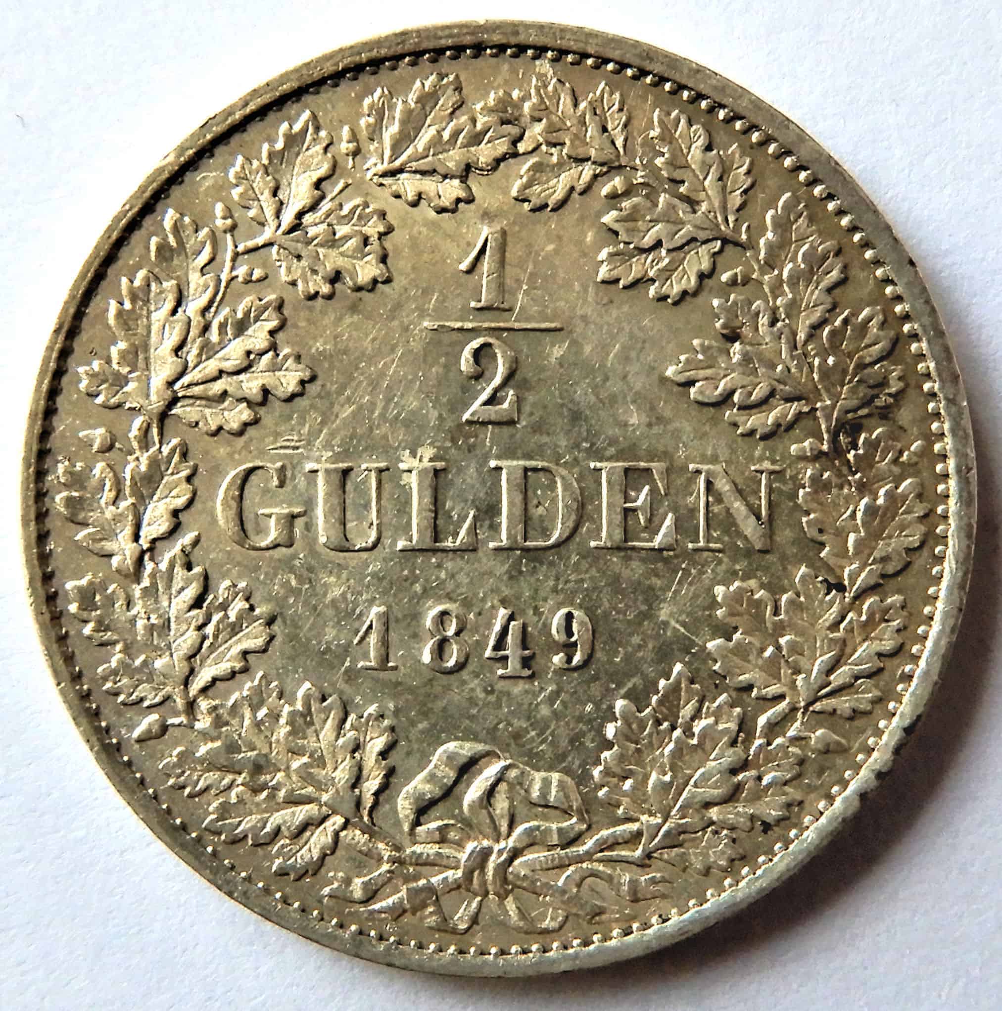 GERMAN STATES Frankfurt ½ Gulden 1849