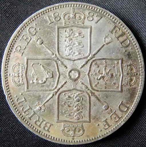 Victoria Double Florin 1887 Arabic 1