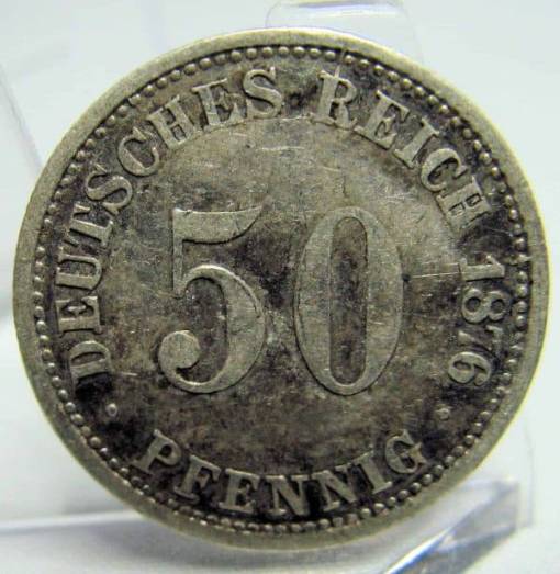 Germany Empire Period 50 Pfennig 1876D