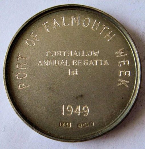 Port of Falmouth Week Porthallow Regatta 1st Prize Medal in Silver 1949