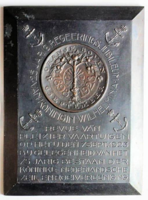 Netherlands Jubilee of Queen Wilhelmina 1898-1923 Plaque