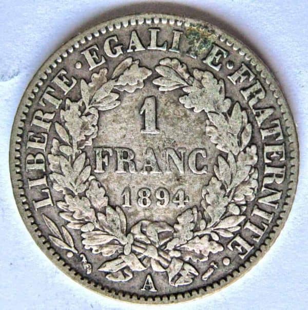 France Silver Franc 1894