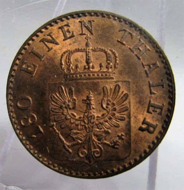 GERMAN STATES PRUSSIA 1853A 2 PFENNIG UNC LUSTRE