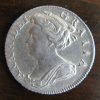 QUEEN ANNE SILVER SIXPENCE 1705 PLUMES IN ANGLES, EARLY SHIELDS, S.3592