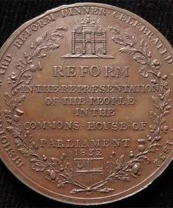 British Political Bronze Medal Reform Bill 1832 by D. Gibson