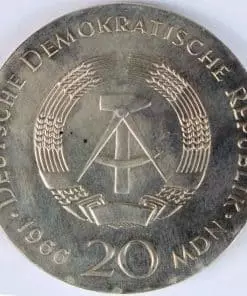 Germany - Democratic Republic 20 Mark 1966 Death of Leibniz KM#16.1