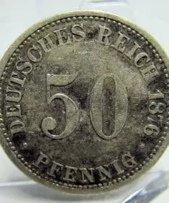 Germany Empire Period 50 Pfennig 1876D