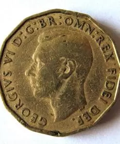 1949 Brass Threepence 3D George VI Scarce Date