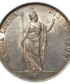 Italian States Lombardy-Venetia Revolutionary 5 Lira 1848M