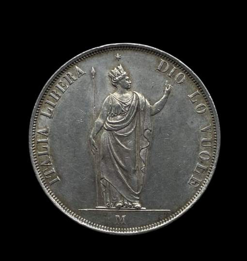 Italian States Lombardy-Venetia Revolutionary 5 Lira 1848M