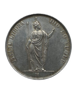 Alternative view of Italian States Lombardy-Venetia Revolutionary 5 Lira 1848M