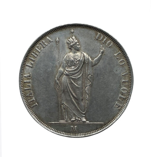 Italian States Lombardy-Venetia Revolutionary 5 Lira 1848M - Image 2