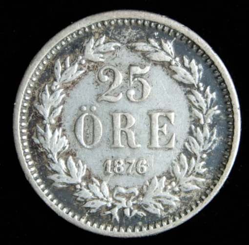 Sweden Twenty Five Ore 1876 ST