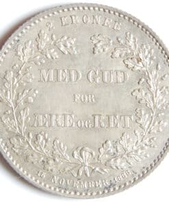 Alternative view of Denmark 2 Kroner 1888 Christian IX 25th Anniversary of Reign silver