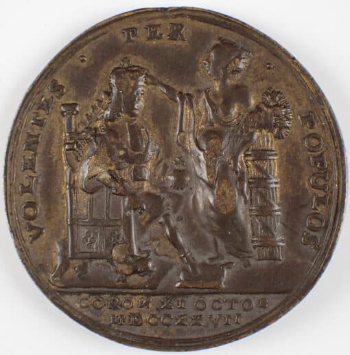 George II 1727 Coronation Official Bronze Medal by Croker - Image 2