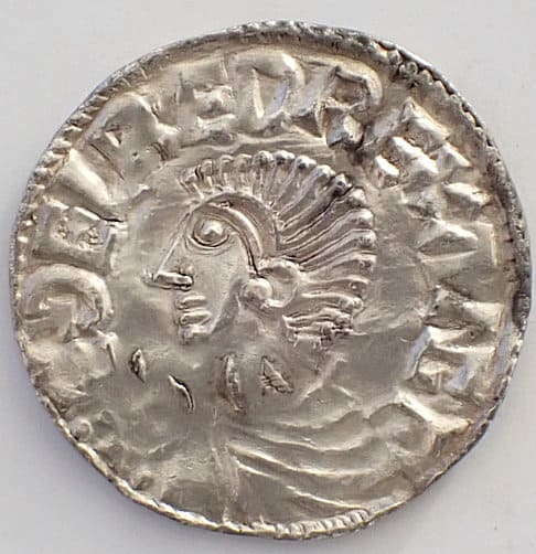 Aethelred II penny Long Cross London Mint 965 – 1014