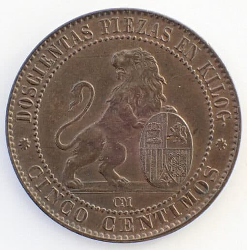 Spain 5 Centimos 1870 Provisional Government