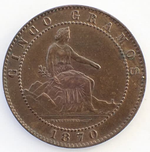 Spain 5 Centimos 1870 Provisional Government