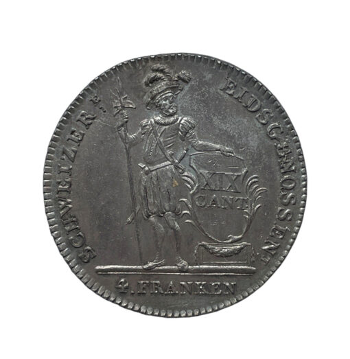 SWITZERLAND Cantons of Lucerne Silver 4 Francs 1814 - Image 2