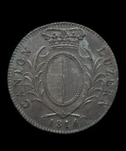 SWITZERLAND Cantons of Lucerne Silver 4 Francs 1814 - Image 3