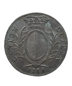 SWITZERLAND Cantons of Lucerne Silver 4 Francs 1814 - Image 4