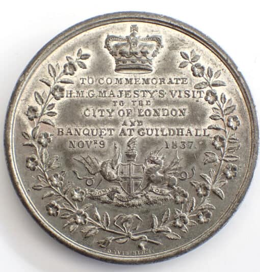 Victoria (Alexandrina Victoria) Medal 1837 Visit to the City of London by Davis of Birmingham - Image 2