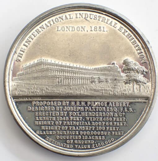 Queen Victoria and Prince Albert International Industrial exhibition 1851 Medal - Image 2