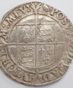ELIZABETH I (1558-1603) 2ND ISSUE SHILLING, BUST 3C, MM MARTLET