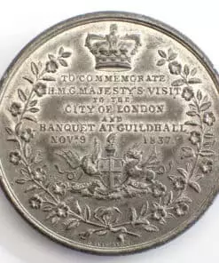 Victoria (Alexandrina Victoria) Medal 1837 Visit to the City of London by Davis of Birmingham