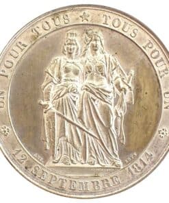 1864 Switzerland 50th Anniversary Geneva's Reunion with Switzerland 12 September 1864 Medal by Jean François Antoine Bovy - Image 2