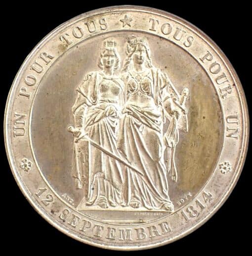 1864 Switzerland 50th Anniversary Geneva's Reunion with Switzerland 12 September 1864 Medal by Jean François Antoine Bovy