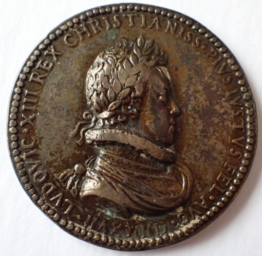 Louis XIII (1610-1643) Bronze Medal 1617 on The Abolition of Duelling Rare - Image 2