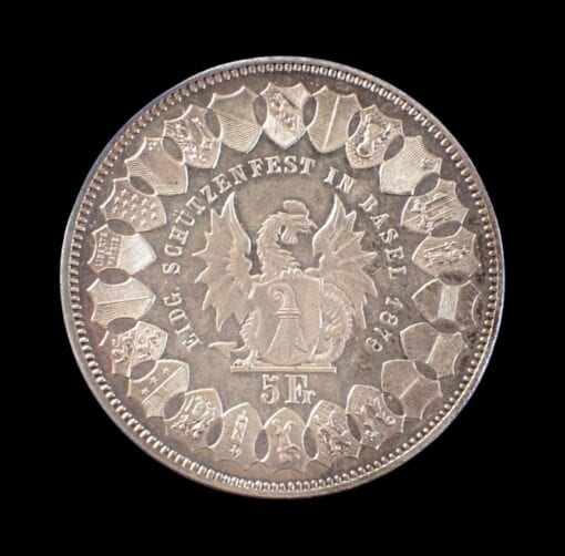 Switzerland 5 Francs Basel Shooting Festival Thaler 1879