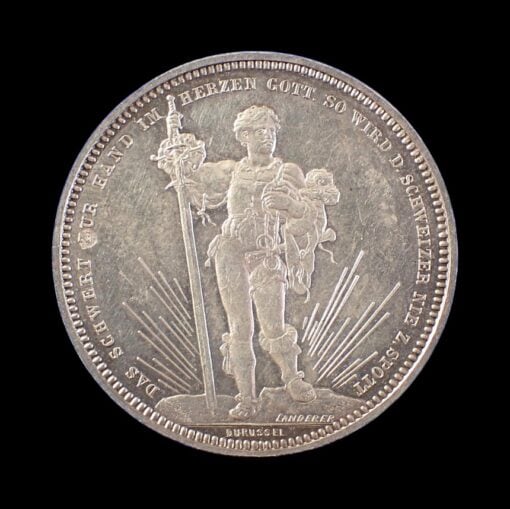 Switzerland 5 Francs Basel Shooting Festival Thaler 1879 - Image 3