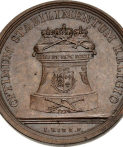 Alternative view of British HANOVER George III 1760-1820 Bronze Medal 'Religious Stability' By J. Kirk 1774
