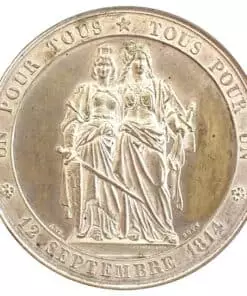 Alternative view of 1864 Switzerland 50th Anniversary Geneva's Reunion with Switzerland 12 September 1864 Medal by Jean François Antoine Bovy