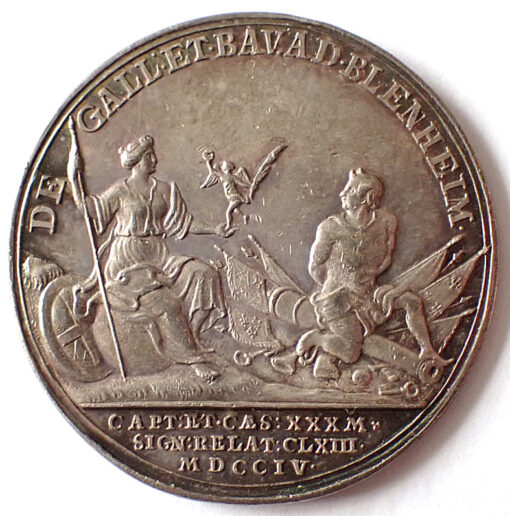 British  Anne 1702-1714 Medal Battle of Blenheim By J. Croker 1704 - Image 2