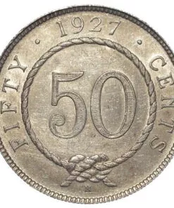 Sarawak silver 50 Cents 1927H Scarce
