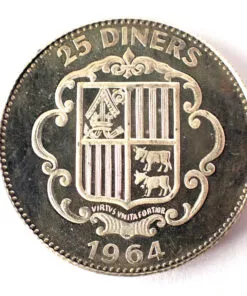 Alternative view of Andorra 25 dinars 1964 Napoleon