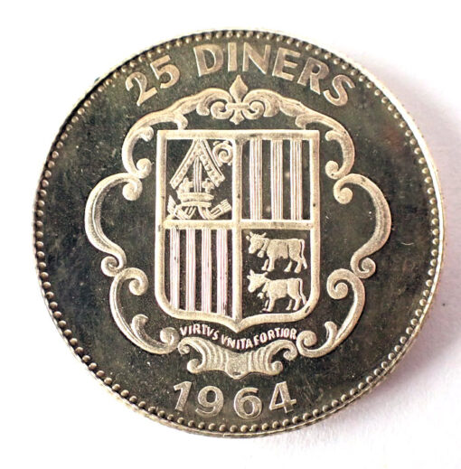 Andorra 25 dinars 1964 Napoleon - Image 2