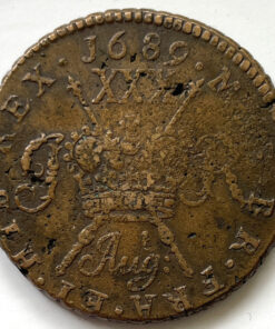 Alternative view of Ireland James II Gunmoney Halfcrown 1689 Aug