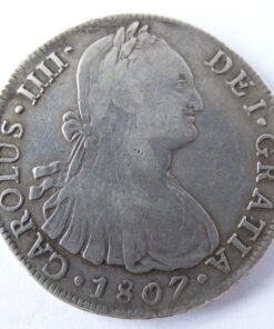 Alternative view of Peru (Spain) Carlos IIII 8 Reales 1807 J P Lima
